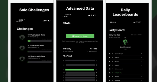 iOS Fitness App Automated Push Up Counter
